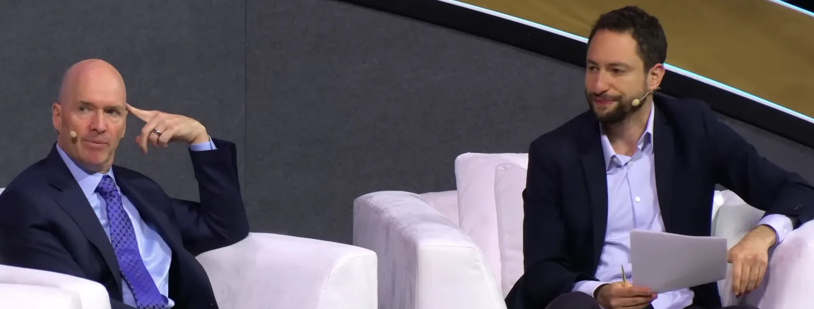 Ben Horowitz seated on stage in conversation with an interviewer at a conference